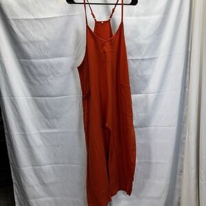Oversized Orange One Piece Sleeveless Jumpsuit Size large